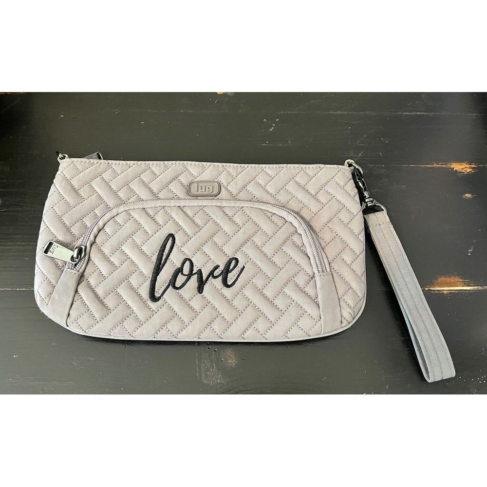 Lug Flyer Quilted Gray Wristlet Belted RFID Purse